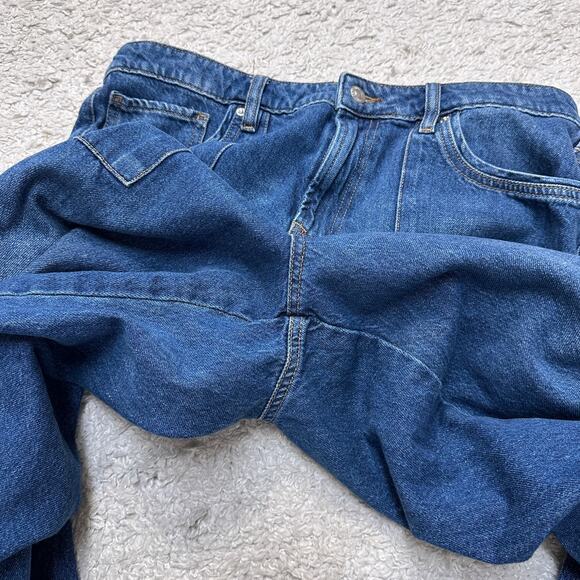 Forever 21 Straight Wide Leg Carpenter Jeans High Rise Utility Denim Sz: 31 - Picture 9 of 11
